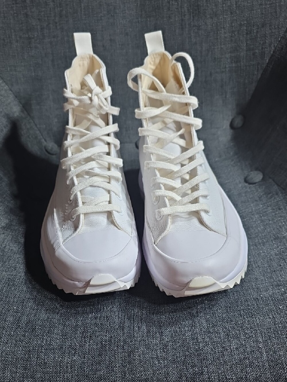 Platform High-Top Canvas Sneakers in White - Women's - Picture 3 of 8